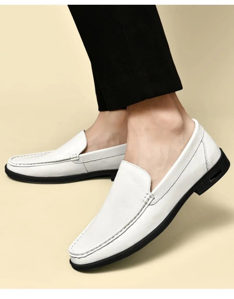 Genuine Leather Men's Shoes Classics Business Dress Shoes Moccasins Slip on Loafers Driving Shoes for Men Casual Shoe Big SIze48