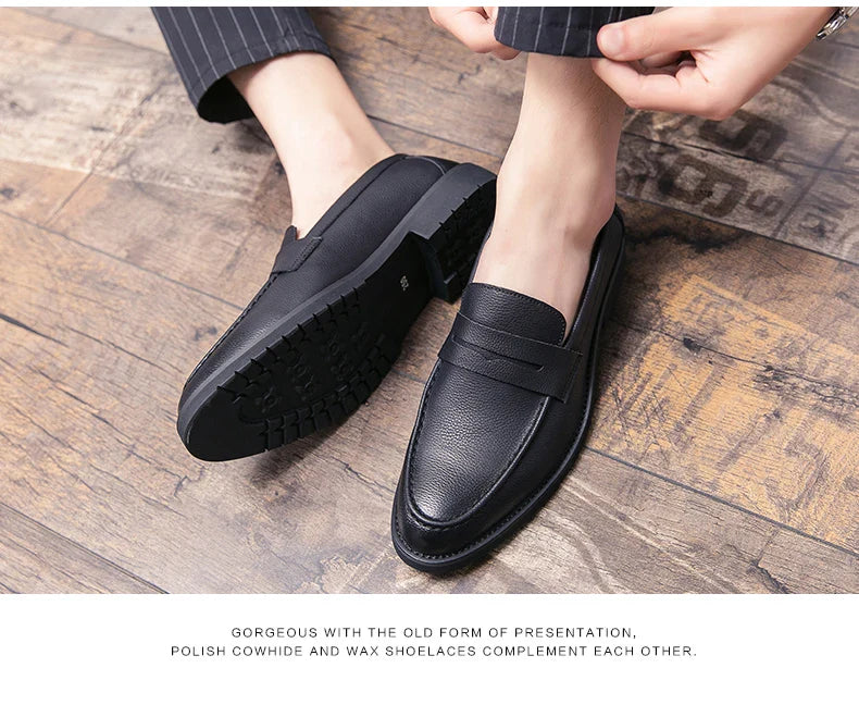 Men's Dress Shoes Formal Office Leather Brogues Shoes Male High Quality Casual Business Shoes Men Social Leather Loafers For Man