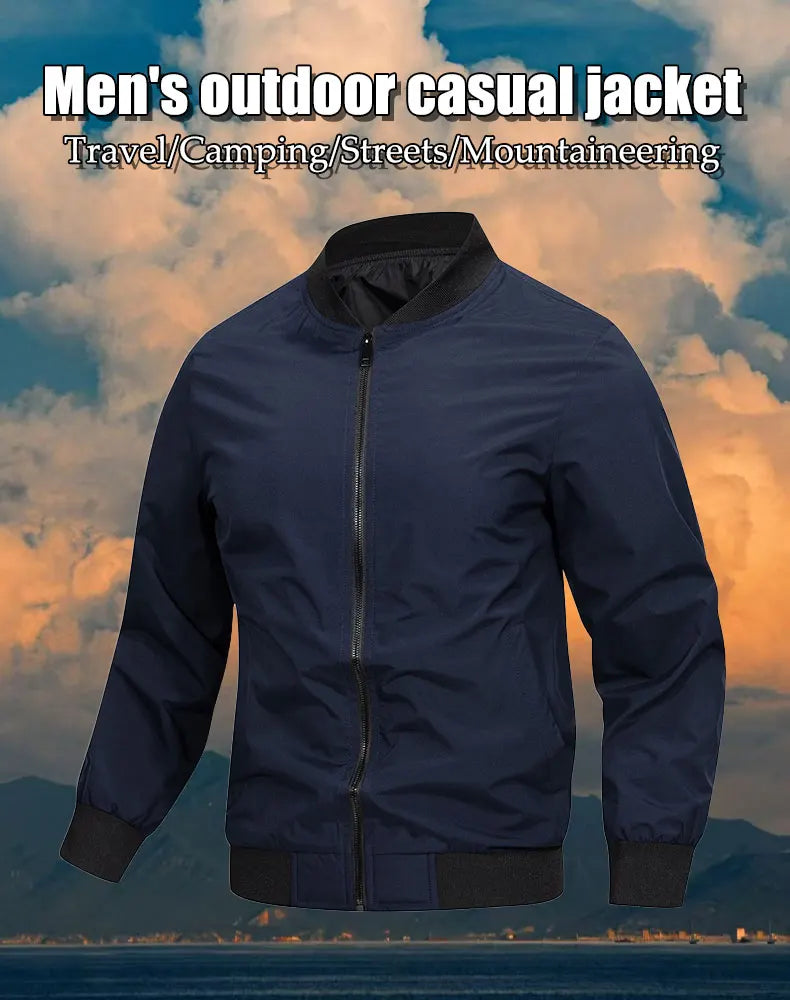 Spring Autumn Men's Casual Jackets Fashion Baseball Coat Light Soft Flying Jackets Men Business Men's Standing Collar Jacket