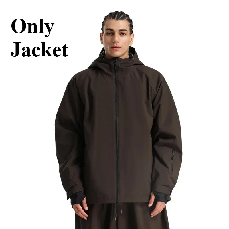SNOW Winter Ski Jacket Men Waterproof Insulated Snow Tops Super Loose Snowboard Clothes Breathable Windproof Skiing Hoodies