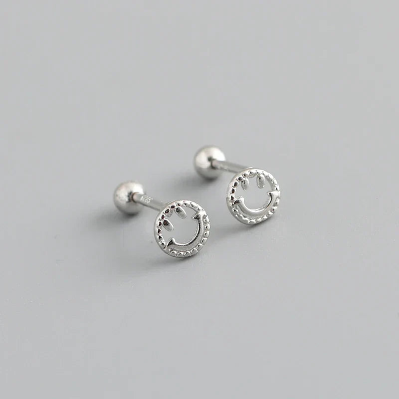 925 Sterling Silver Fashion Korean Petal Screw Bead Stud Earrings for Women Charm Ear Bone Piercing Jewelry Accessories