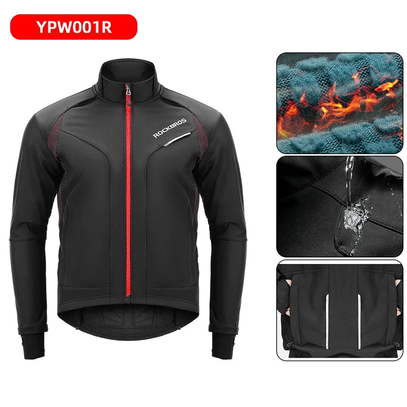 Winter Warmer Bicycle Jackets Windproof Thermal Fleece Bike Tops Coat Men Women MTB Road Sports Cycling Jerseys Jacket