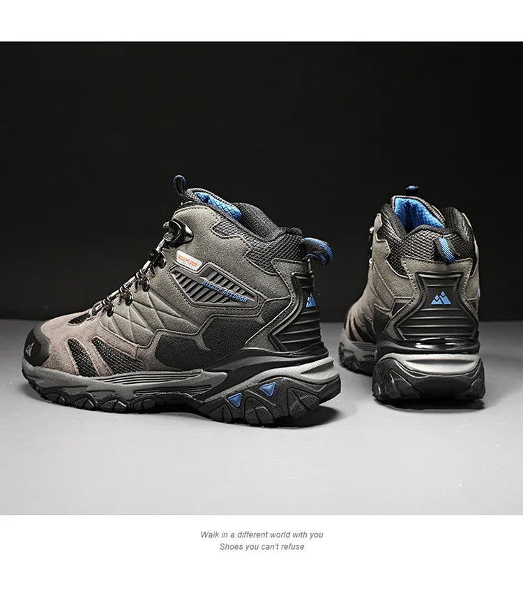 Winter Boot Men Outdoor Hiking Boots Suede High Top Leather Outdoor Trekking Sneakers Mens Mountain Tactical Boots