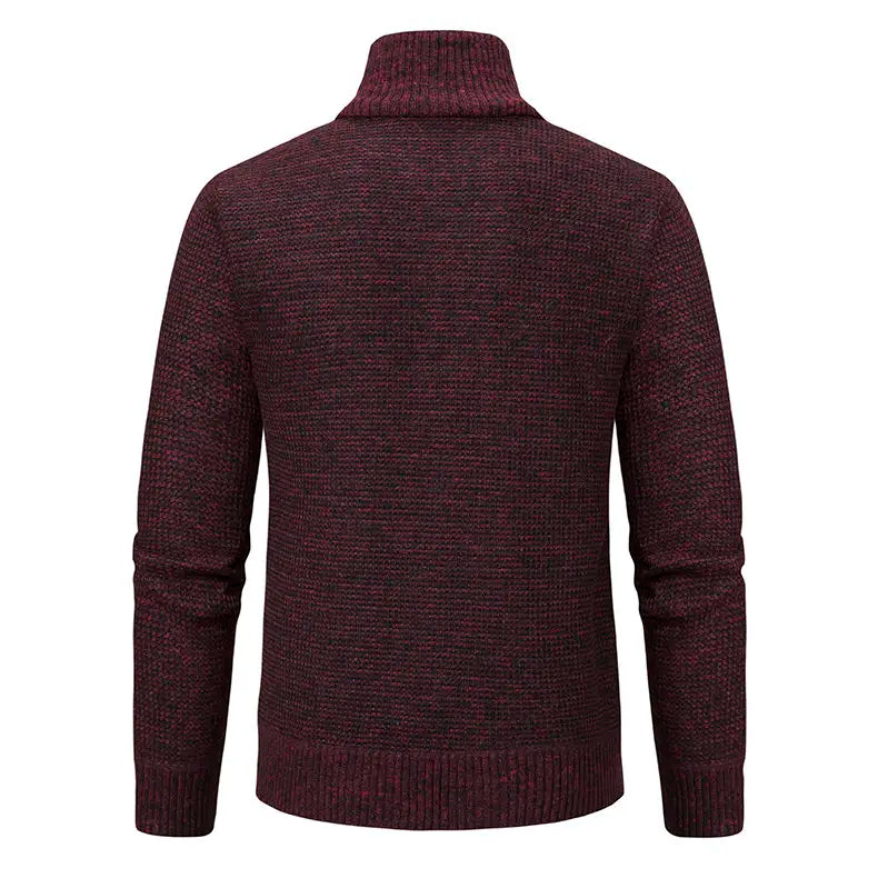 Men Cardigan Sweater Coat 2025 Autumn Winter Korean Warm Thickened Stand Collar Zipper Solid Casual Jacket Fashion Men Clothing