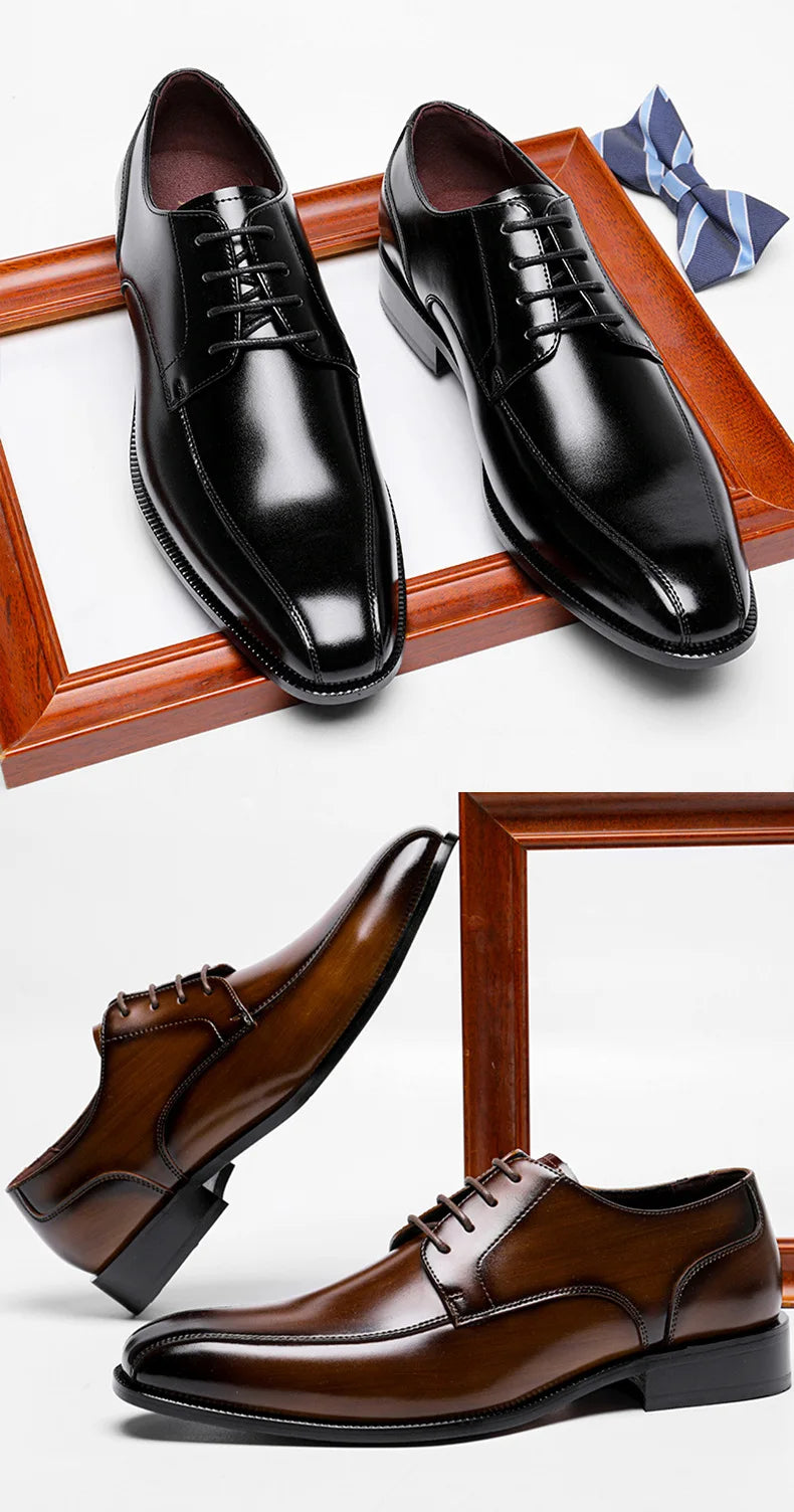 Men Dress Shoes New 2022 Spring High Quality Leather Formal Shoes Classic Business Wedding Sytle Groomsman Mens Shoes