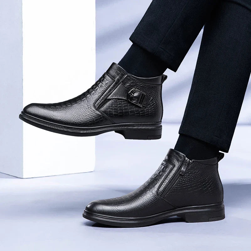 Genuine Leather Autumn Winter Business Dress Snow Boots Men's Office Ankle Formal Boots for Men Designer Casual Shoes Sneakers