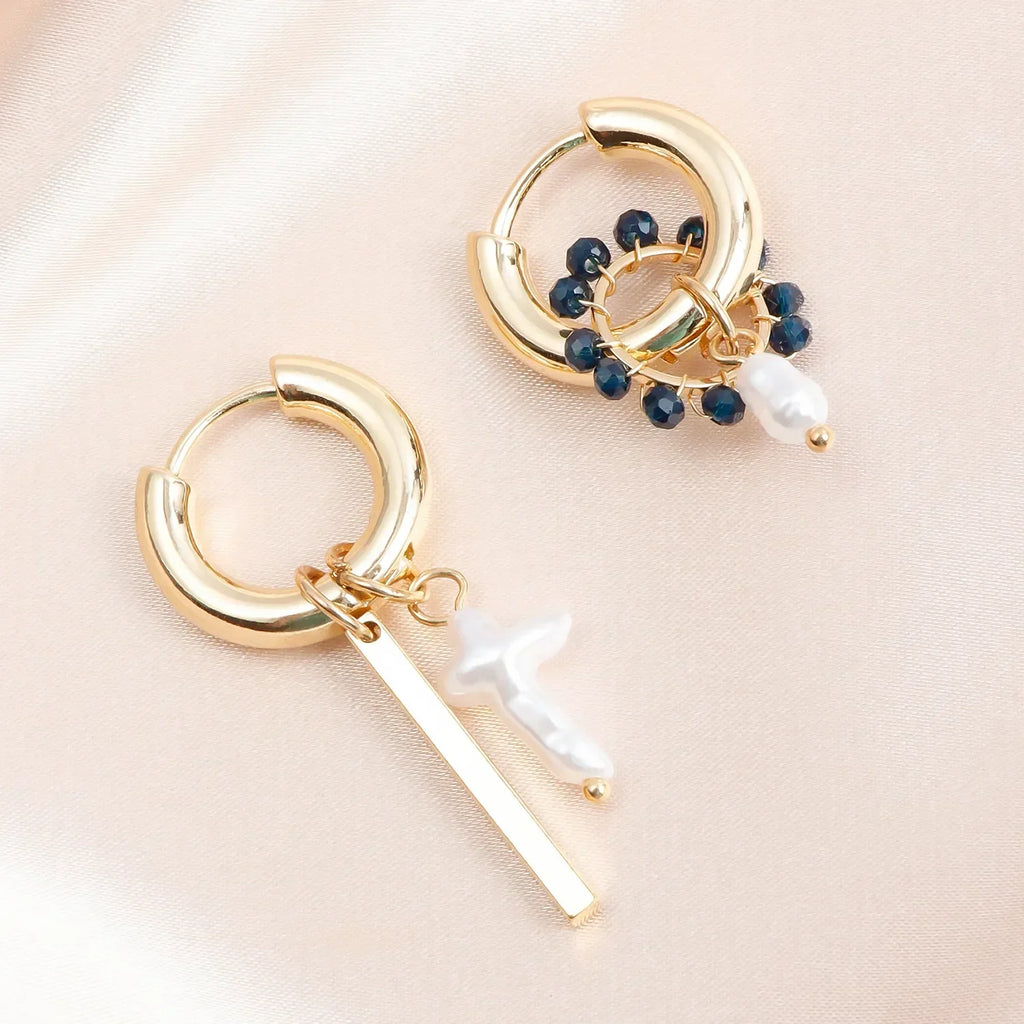 Geometric Crystal Asymmetric Dual-use Ear Buckle Earrings for Women Jewelry