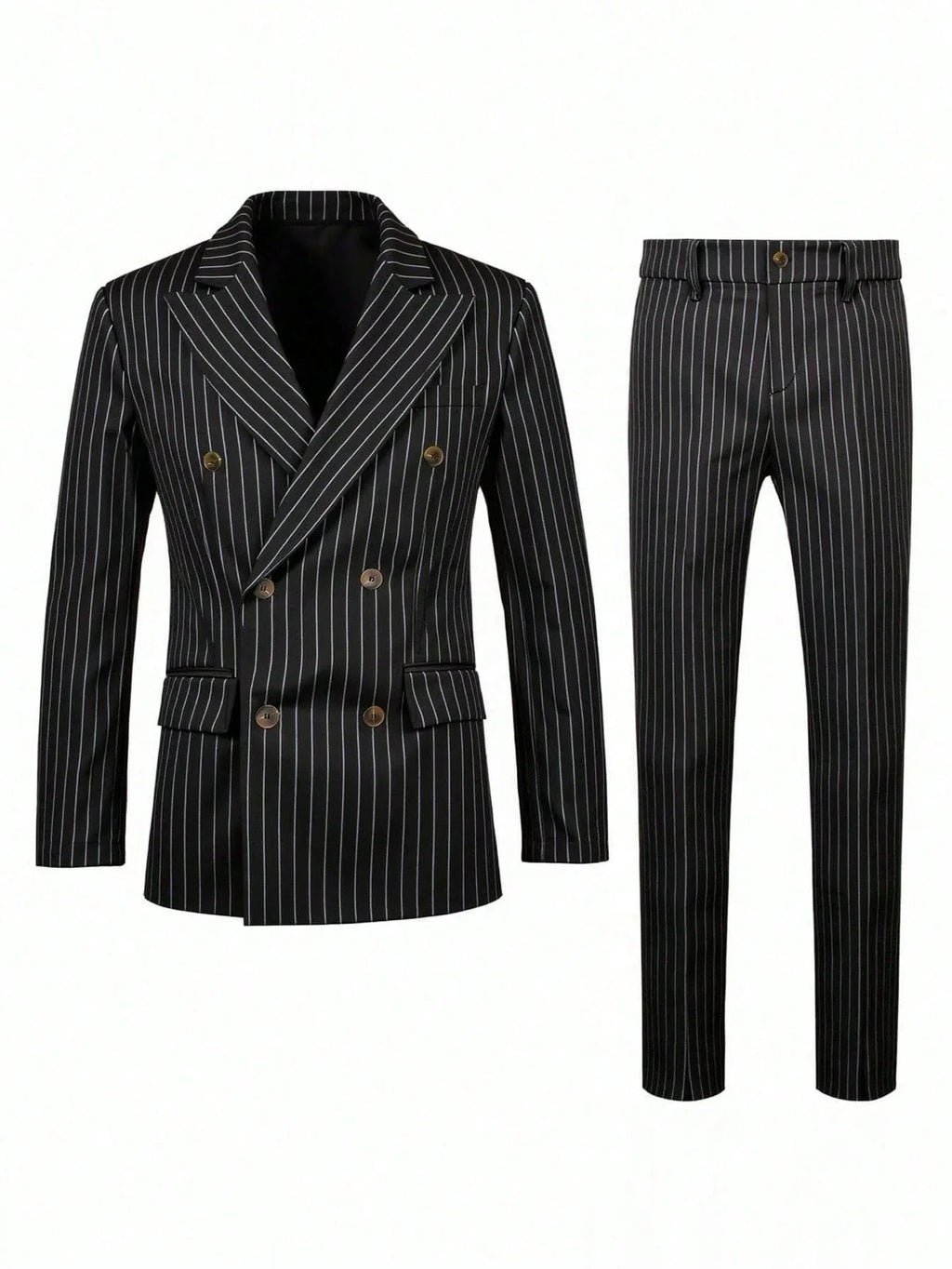 High-quality European and American Men's Clothing, Formal Suits with Stripes, Trousers for Business, Formal Dinners, Weddings