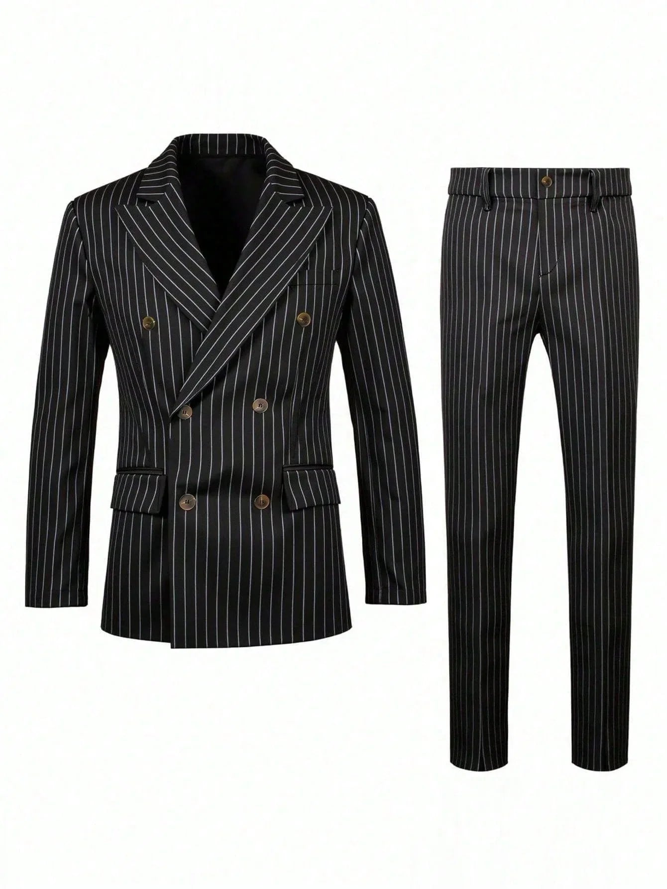 High-quality European and American Men's Clothing, Formal Suits with Stripes, Trousers for Business, Formal Dinners, Weddings