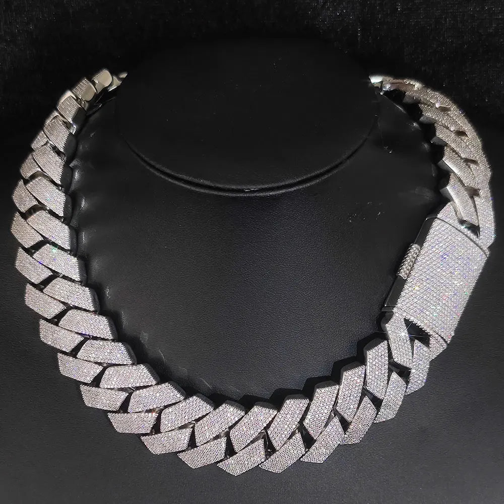 Mens Cuban Link Chain Bracelet Gold Plated Bling Miami Cuban Prong Set Diamond Bracelet for Men 25MM Iced Out Hip Hop Jewelry ﻿