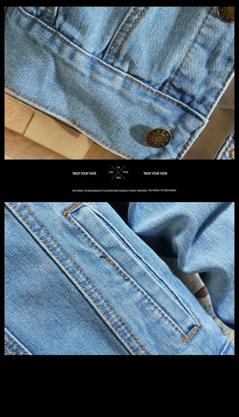2026 New Autumn Men's Casual Workwear Jeans Jacket Loose Casual Versatile Youthful Male Solid Color Tops Dnim Mens Outwear