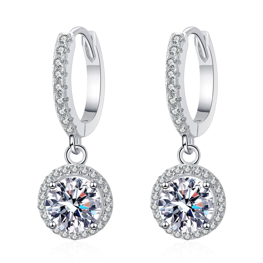6.5mm 2cttw D Color Moissanite Earring 100% S925 Sterling Sliver Earrings for Women Wedding Engagement Fine Jewelry Gift