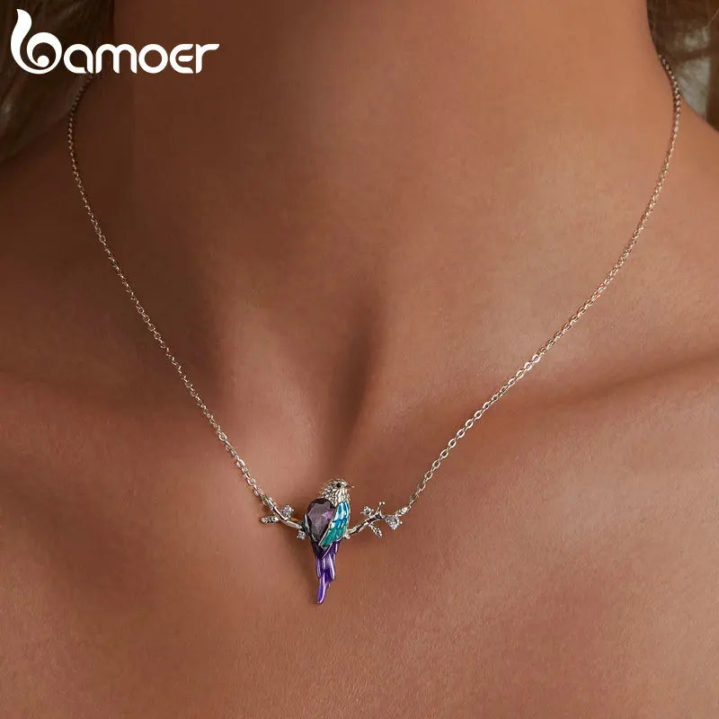 925 Sterling Silver Cute Bird Pendant Necklace for Women Teen Girls Animal Jewelry Gifts for her