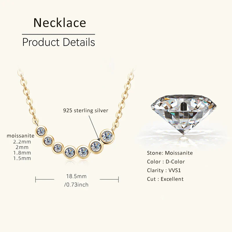Collares Mujer 925 Sterling Silver Clavicle Necklace For Women Exquisited 7 Stones Moissanite Pendant Necklaces Jewellry