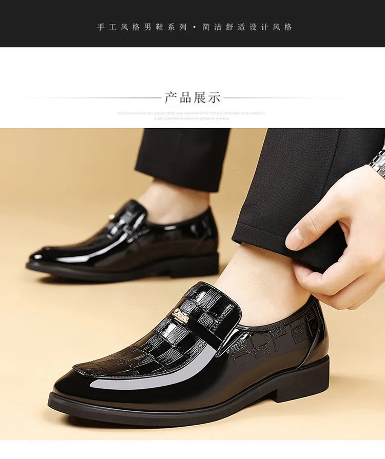 Spring New Men's Business Formal Leather Shoes Solid Color Fashion Casual Shoes Male British Pointed Toe Dress Shoe Man
