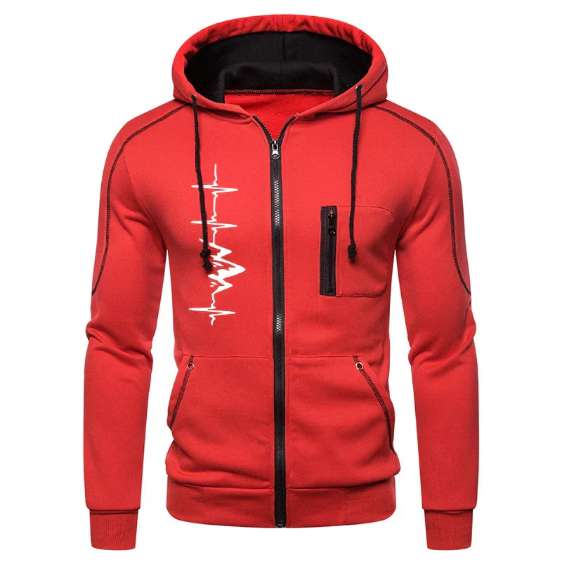 High Quality Autumn Winter Outdoors Hoodie Daily Men's Clothing Jogging Casual Sports Single Piece Zipper Jacket and Sport Pants