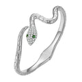 Authentic Green Zircon Snake Opening Bracelet Animal Cuff Bracelet Pave Setting CZ for Women Fashion Jewelry YIB058