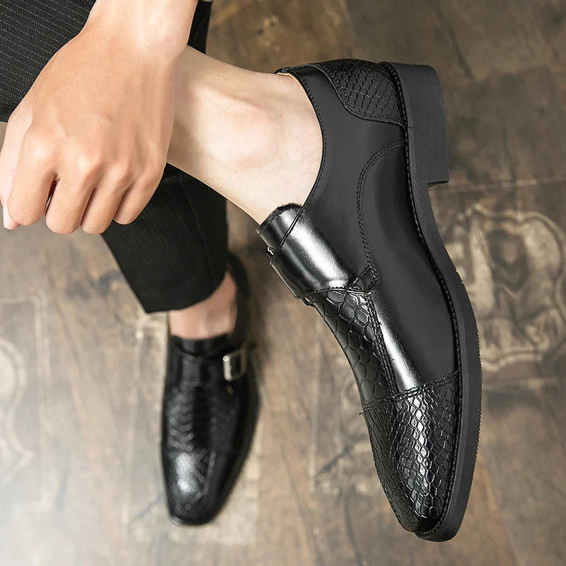 Leather Designer Brand Monks Snake Luxury Men Casual Office Business Man Loafers Mens Moccasins Driving Wedding Dress Male Shoes