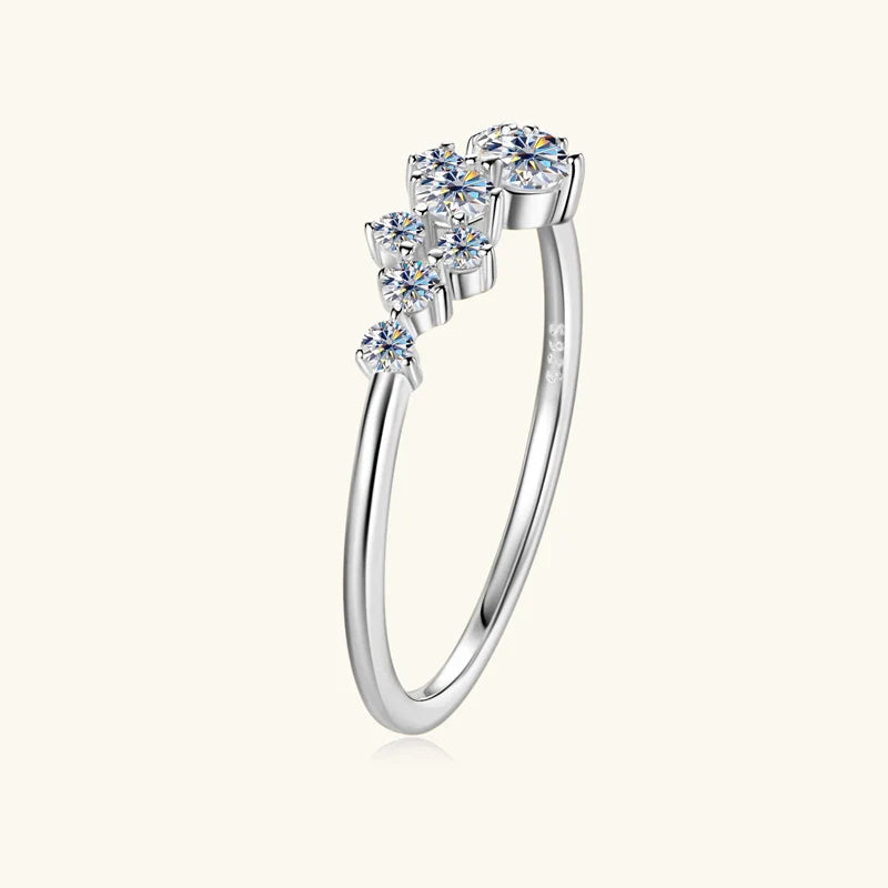 Moissanite Diamond Necklace Ring 925 Sterling Silver Cluster Pendant Jewelry Set For Women Laides Engagement Rings Gift