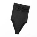 Women's Seamless Bandeau Bodysuit With Ruched Bust Detail