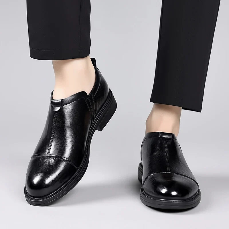 Men's Fashion Trends Leather Loafers Shoes Men's Formal Party Business Negotiation Social Office Shoes Comfort Round Toe Shoes