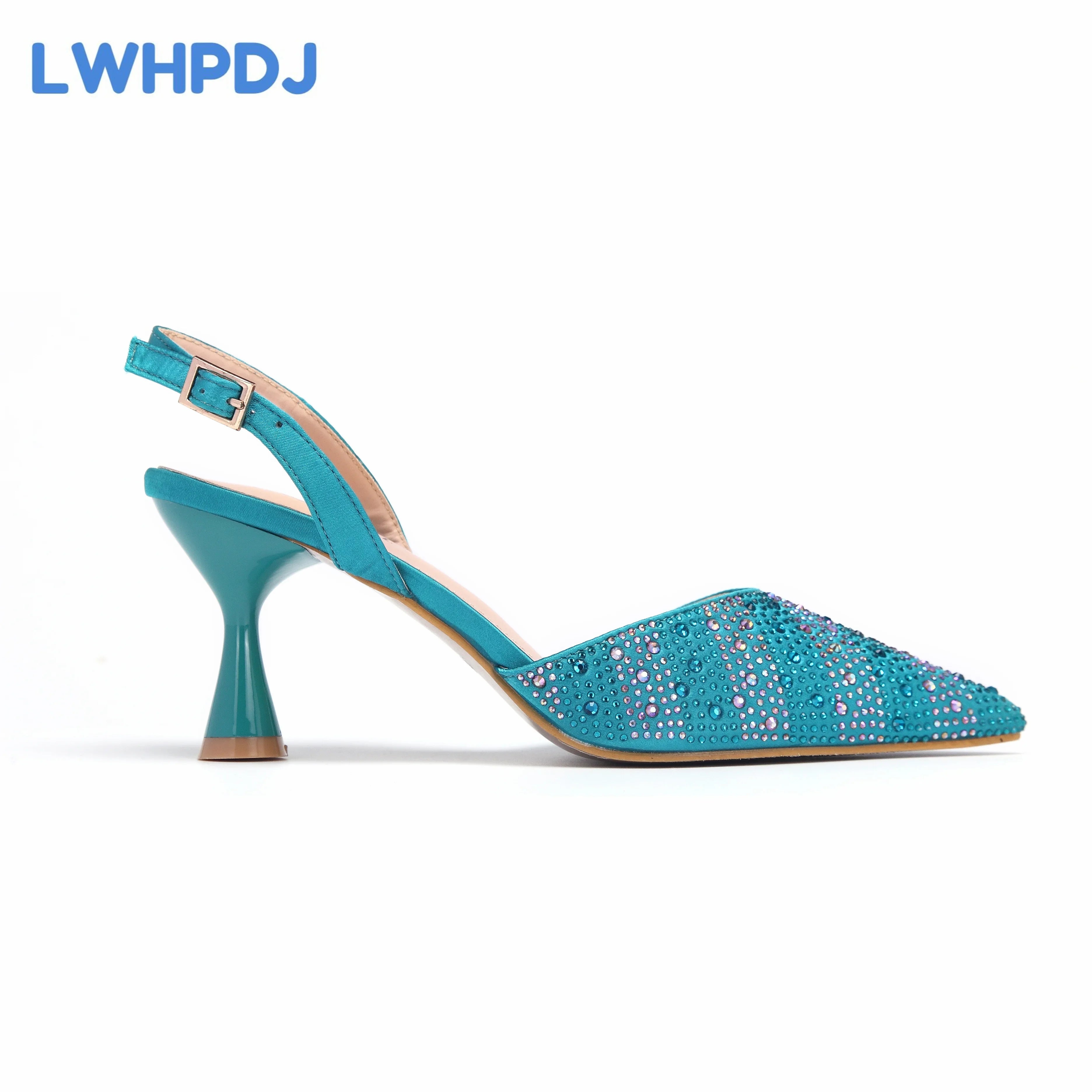 Italian Design African Women's High Heels Teal Color Toe Sandals