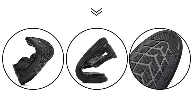 Spring Summer New Hallow Breathable Loafers for Men Fashion Casual Leather Shoes Male Solid Color Soft Sole Designer Shoes Man