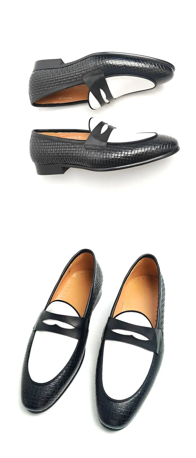 Fashion Trendy Loafers For Men Handmade Genuine Leather Comfortable Slip On Casual Man's Shoes in Black and White Career Wearing