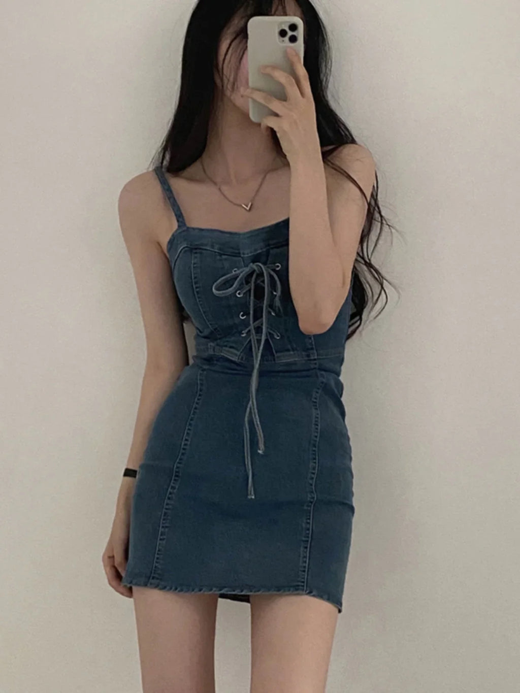 Summer Chic Design Off-oulder Denim Dr Women's Sexy Waist-Cinching Belted ort Skirt A-Line Cotton High Waist Korean Sle