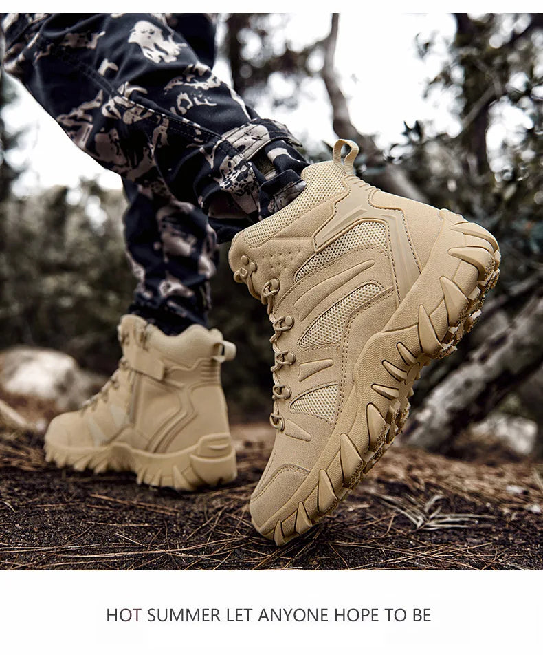 Combat Training Boots Male Outdoors Camping Anti-wear Rapid Response Hiking Shoes Fishing Hunting Sneakers