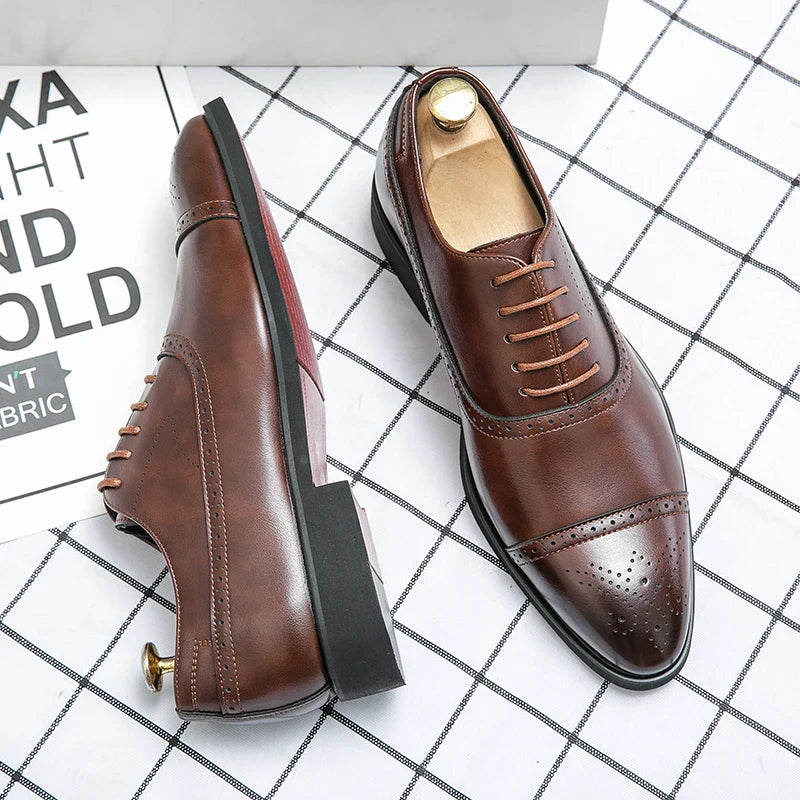 Men's Fashion Casual Party Dress Shoes – Black & Brown | Adult Sizes 40–48