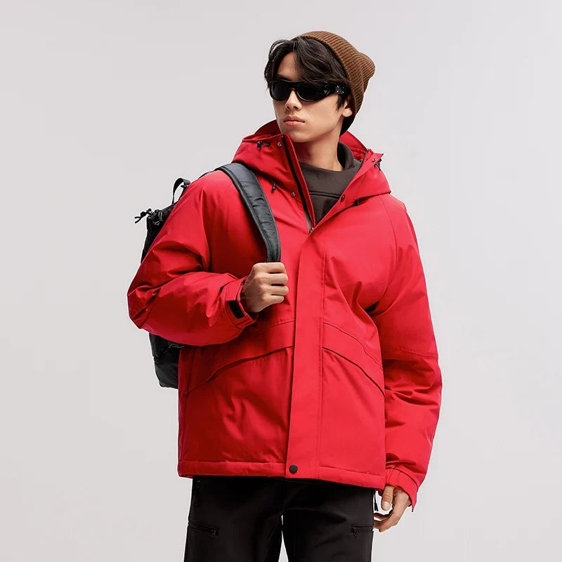 Down Jacket Men Mid-Length 2026 Winter New RainproofStain-ResistantOil-Proof Windproof Loose Hooded Versatile Down Jacket