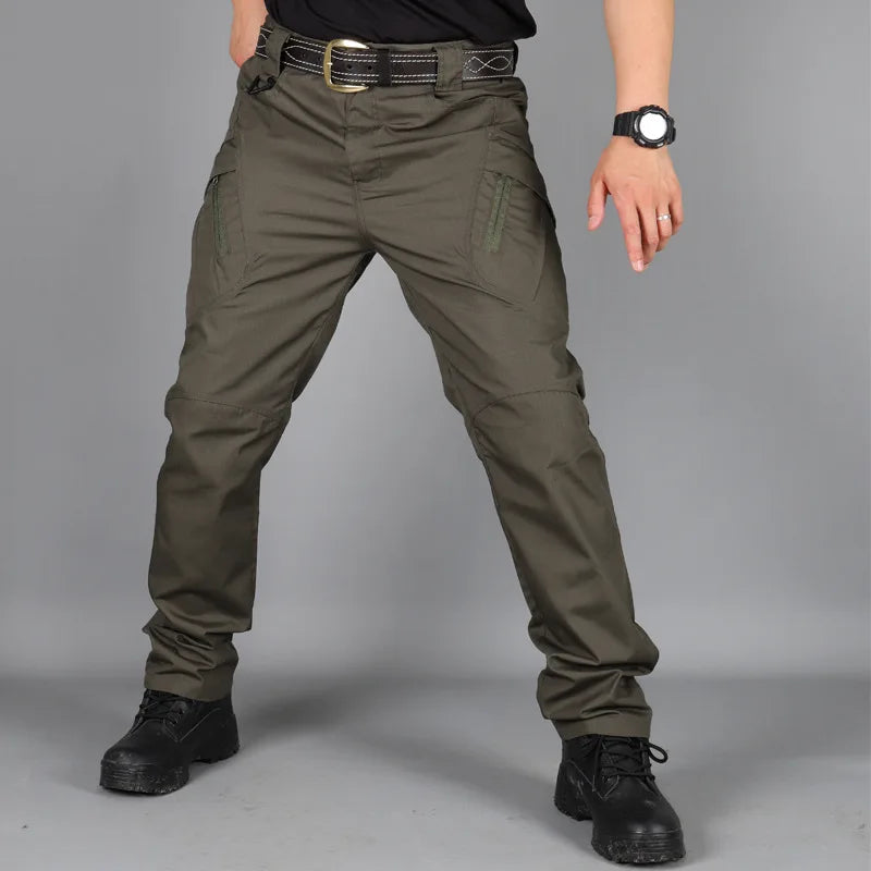 Summer Men's Tactical Cargo Pants Casual Trousers Multi-Pockets Waterproof Pants Lightweight Quick Dry Outdoor Hiking Trousers