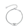 S925 Silver Double Chain Solitaire Moissanite Women Bracelet Adjustable 16+3cm Elegant Everyday Jewelry Gifts Wholesale