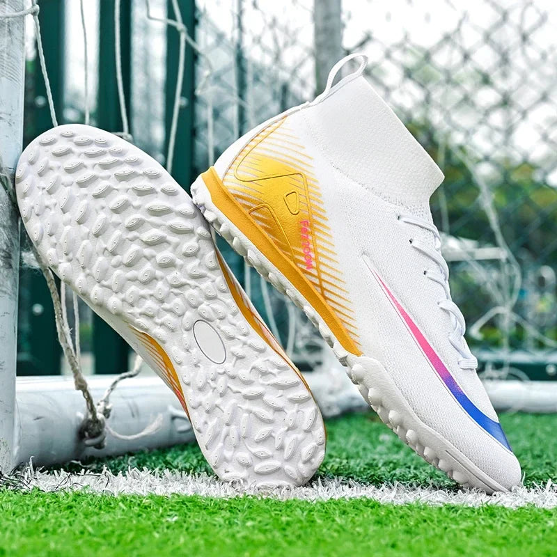 New Men Football Boots Match Long Spikes Soccer Shoes Cleats Boys Comfortable Training Sport Adult Breathable Outdoor Non Slip