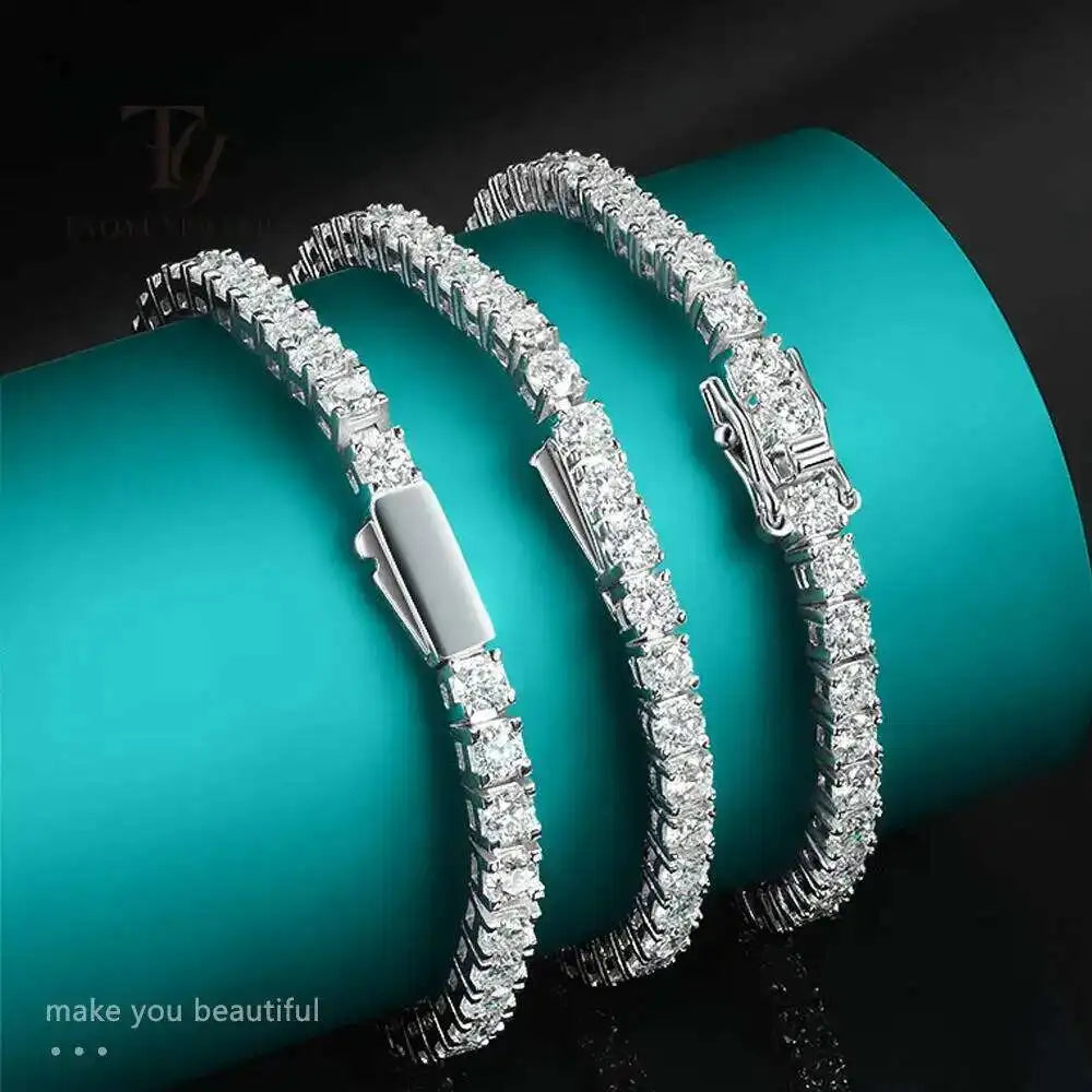 gold bracelet men Moissanite Tennis Bracelet Original S925 Sterling Sier Plated White Gold With GRA Bracelets For Women Man