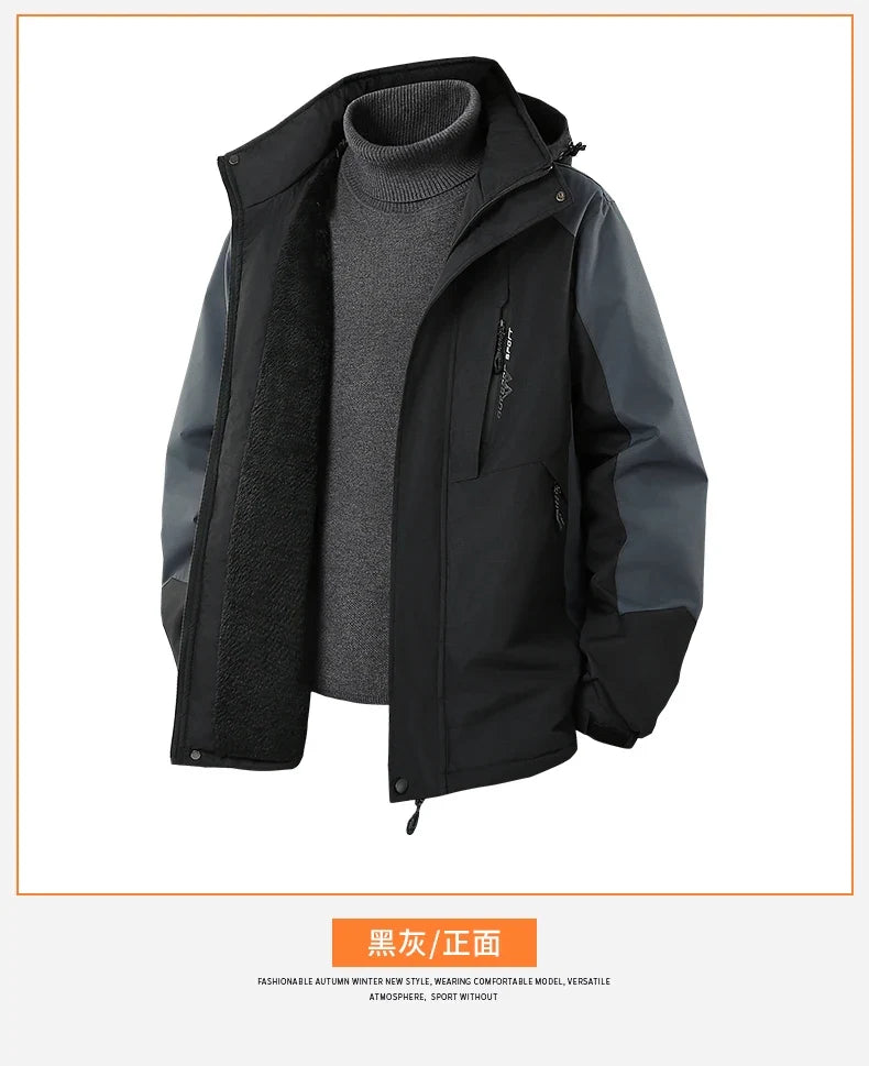 Large Size 8XL Winter Jacket Men Hooded Jumper Windbreaker Male Waterproof Windproof Warm Fleece Big Plus Thermal Outdoor Coat
