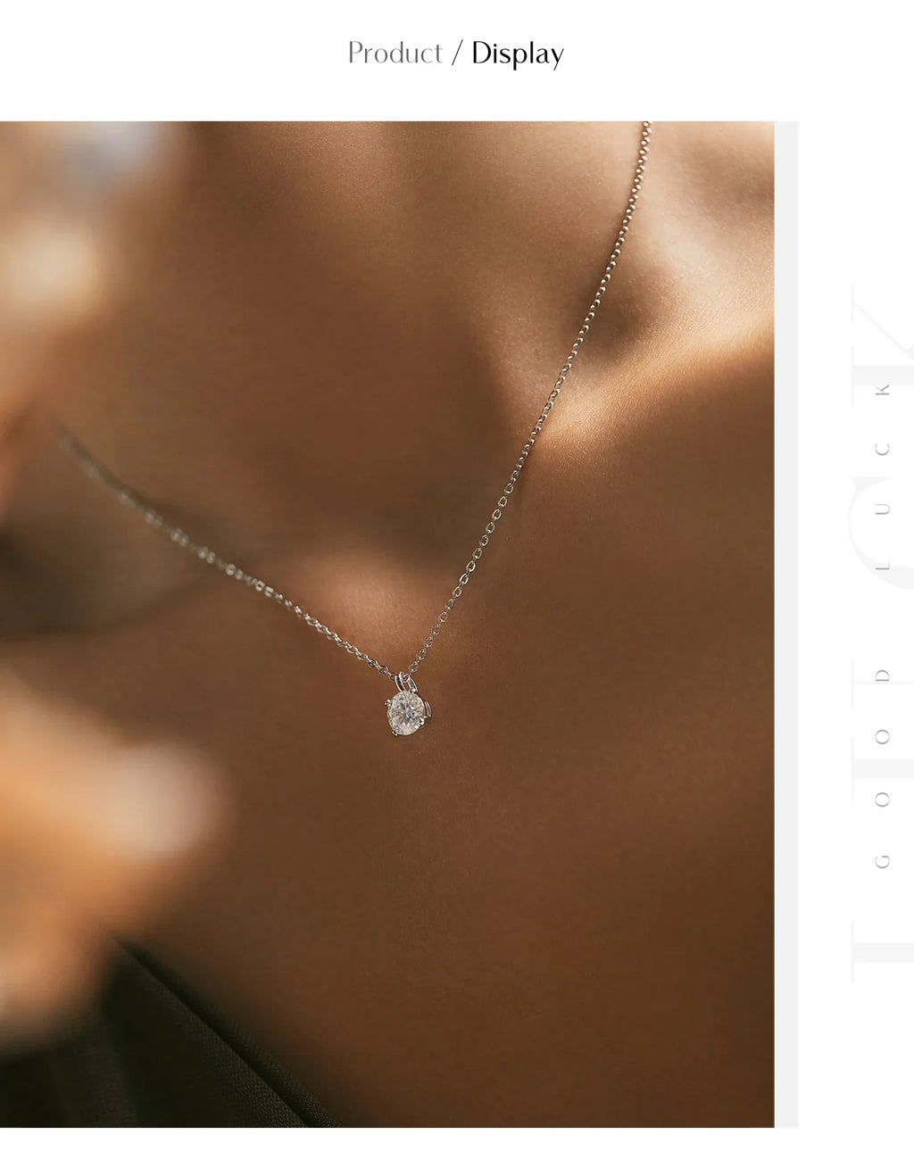 1CT Prong Setting Moissanite Necklace D color VVS1 Lab Diamond Pendant For Women 925 Sterling Silver Wedding Jewelry