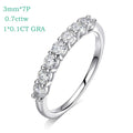 3/4mm Sparkling Moissanite Stackable Ring Certified Wedding Band for Women 100% Real Pure 925 Silver Rings Jewelry