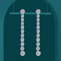 Long Tassels Moissanite Drop Earrings 925 Sterling Silver 18k Gold Sparkling Full Diamond Tennis Stud Earring For Womem Party