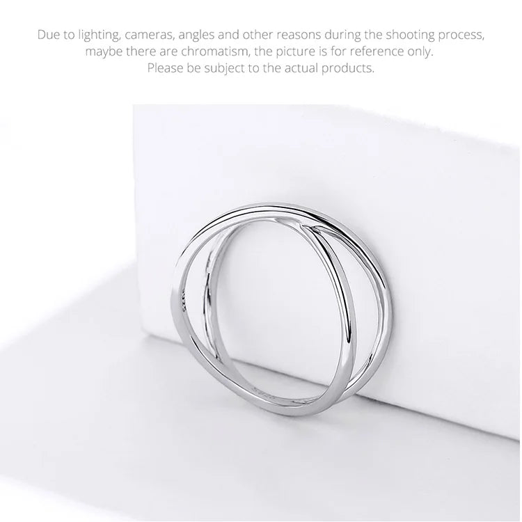 14K Gold Plated X Ring Dainty Minimalist 925 Sterling Silver Cross Ring for Women Promise Jewelry 2 Colors SCR543