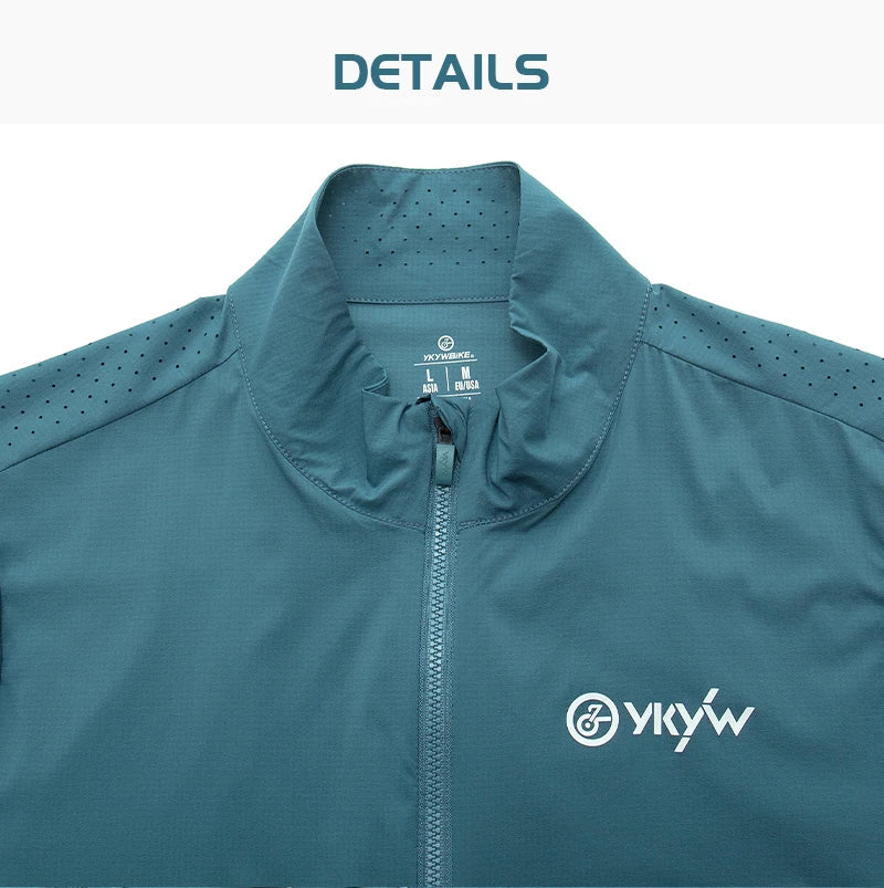 Men Windproof Waterproof Long Sleeve Cycling Jacket YKK Double Zipper Breathable MTB Bike Clothing Tops Pro Team Jersey