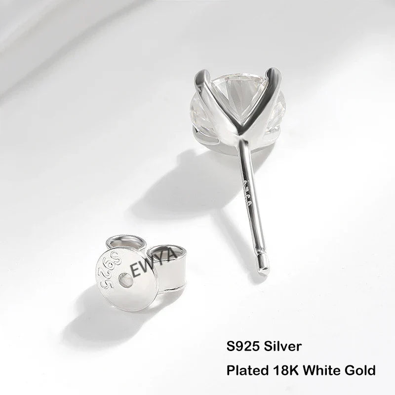 4 Prong 0.2-2ct D Color Moissanite Screw Earrings for Women Wedding Fine Jewelry S925 Silver Diamond Earring Ear Studs Gift