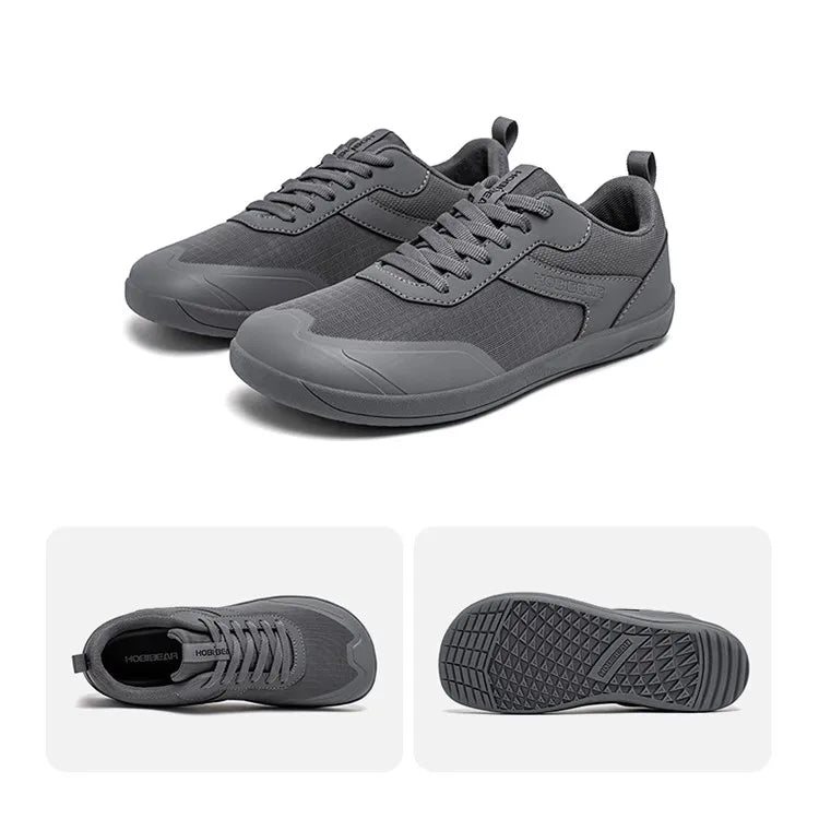 Wide Toe Shoes Mens Womens Minimalist Mesh Artificial Leather Sneakers Lace Up Lightweight Breathable Walking Shoes
