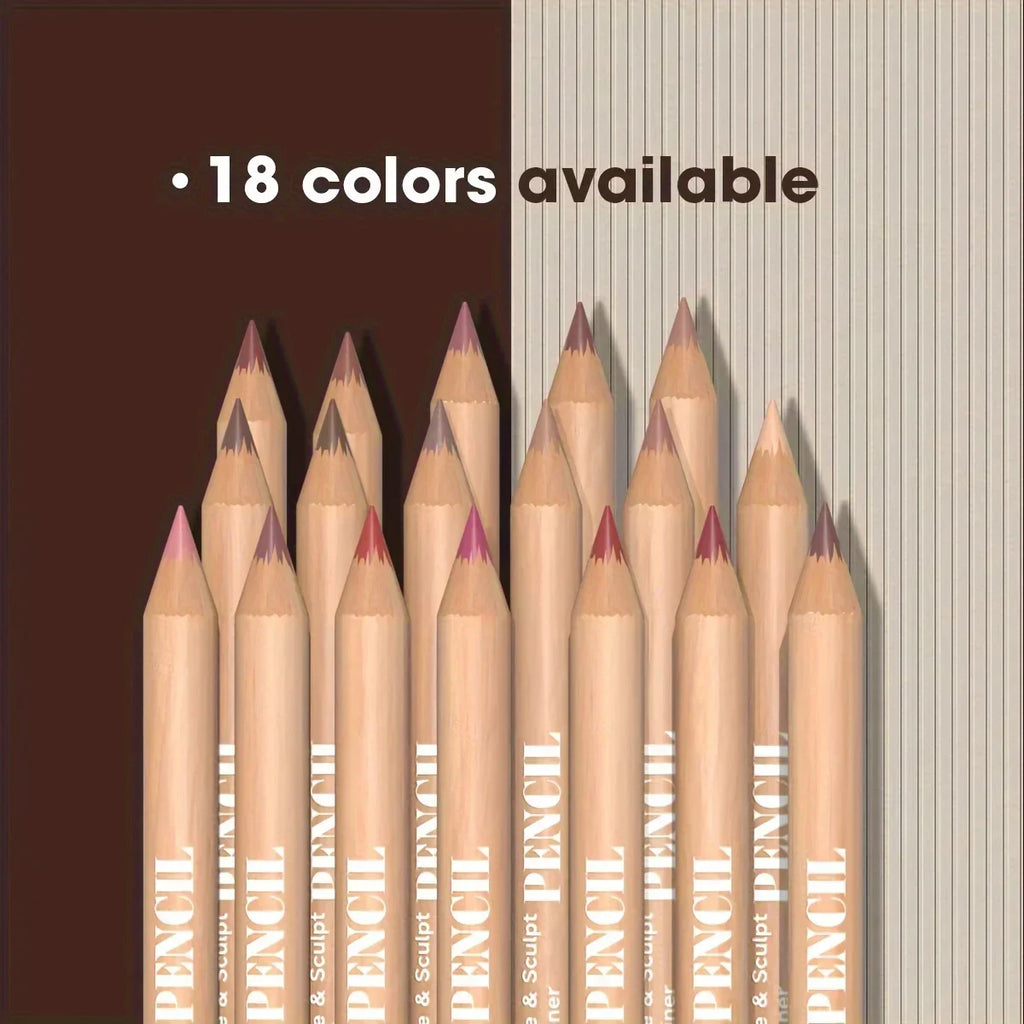 6pcs Set Nude Lip Liner Set,Long-Lasting Waterproof Velvet Matte Lip Pencil, Lip Makeup Berry, Brown, Pink