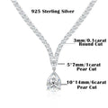 V-shape Moissanite Tennis Necklace for Women with 6Carat WaterDrop Pear Cut Diamond Pendant Riviera Necklace with Certificates