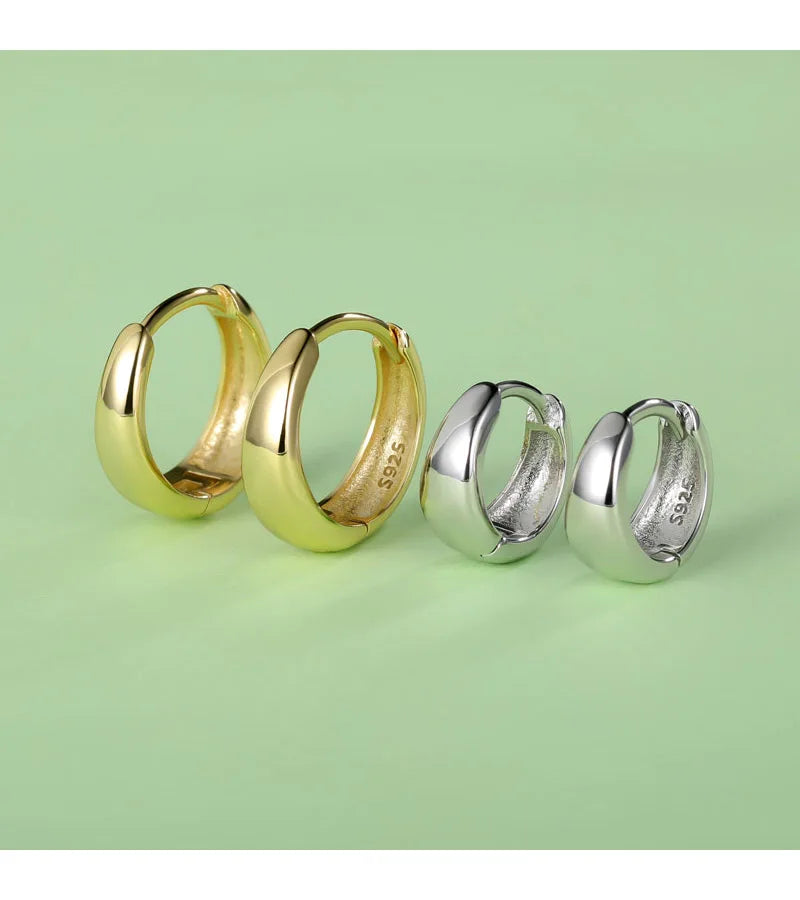Real 925 Sterling Silve Fashion Inside Diameter 6 7 8 9 10mm Hoop Earrings For Women Men Personality Jewelry DG0132