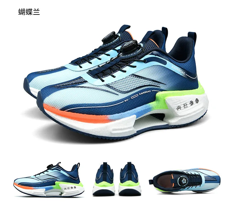 Family carbon plate running shoes for Boys Big Boys Student rotating button Technology TPU+ Popcorn high pop sneakers for girls
