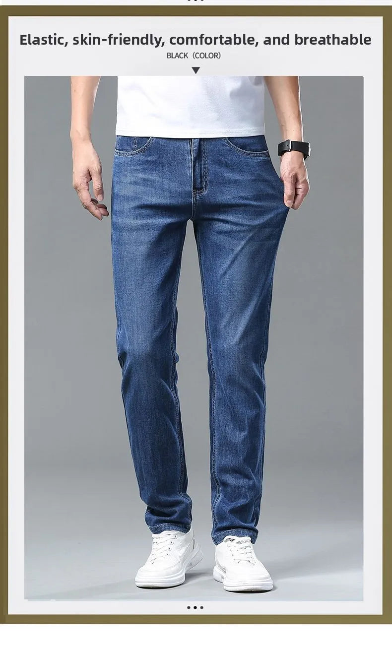 Men's New Fashion Business Jeans for Autumn and Winter  Classic Style Casual Stretch Slim Jeans  Men's Brand Jeans Jeans Pants