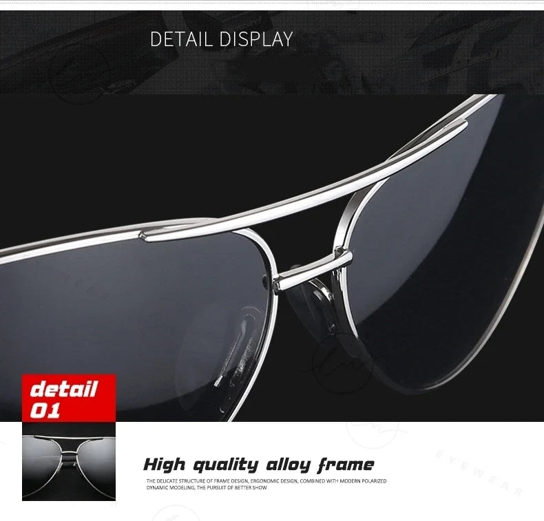 Classic Pilot Sunglasses Polarized Man Anti-Glare Safe Driving Glasses Woman Fishing Goggles Unisex UV400 Gafas De Sol